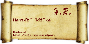 Hantó Réka névjegykártya